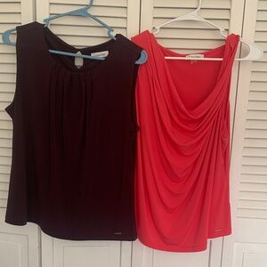 Calvin Klein Women's Blouses - Black and Red